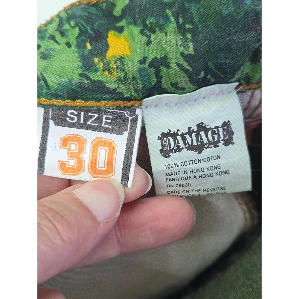 Vintage Major Damage Colorblock Jeans Green Purple Mens Size 30 High Rise 90s